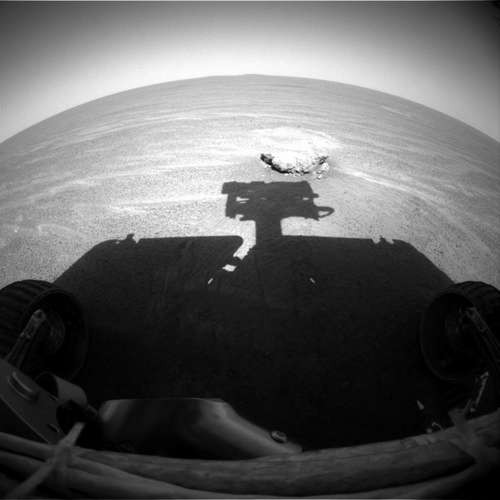 Opportunity schaut auf seinen Landeplatz zurck